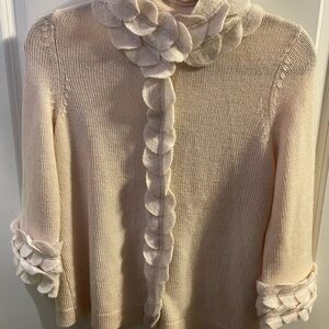 Moth Cream Cardigan with Leaf Details